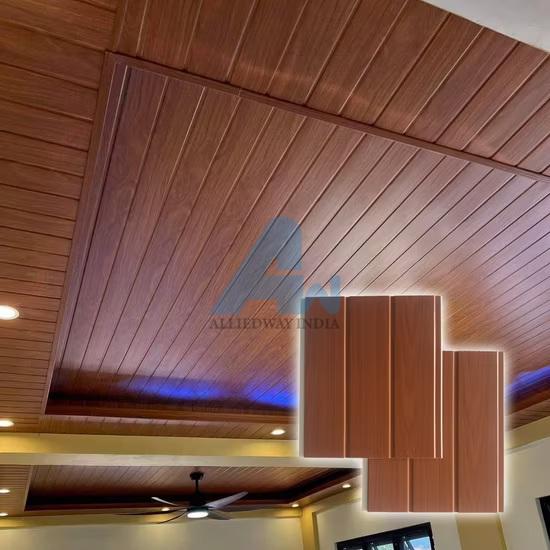 America-Market-Wooden-Grain-Rectangular-Modern-Ceiling-Laminate-Wood-PVC-Ceiling-Panel